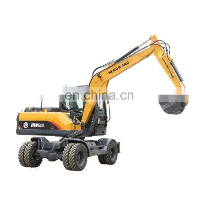 China Wheeled Excavator With Diesel Engine 8 Ton Excavator Wheel Backhoe Wheel Excavator Sale