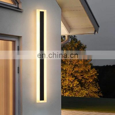 Modern Waterproof Outdoor Long Strip LED Wall Lamp IP65 Aluminum Garden Porch Sconce LED Wall Light
