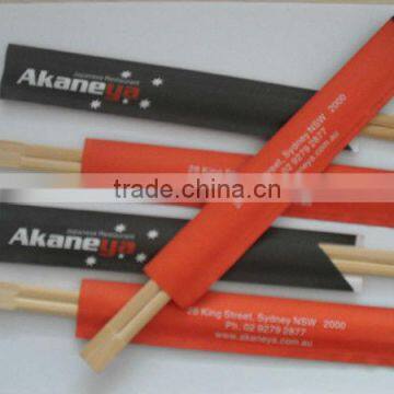 high quality twins sleeve paper disposable bamboo chopsticks