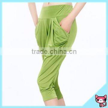 Bright Color European Style Simple Design Women Short Haren Pants