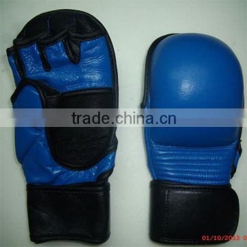 Blue and black mma gloves