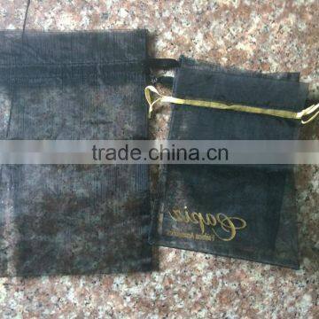 Cheap Black Organza Drawstring Bag