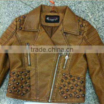 2015 ladies jacket washed PU leather