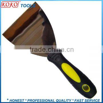 Mirror polished double color plastic rubber handle putty knife