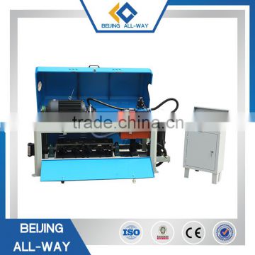 Automatic reinforcing steel bar adjusting straightener and cutter