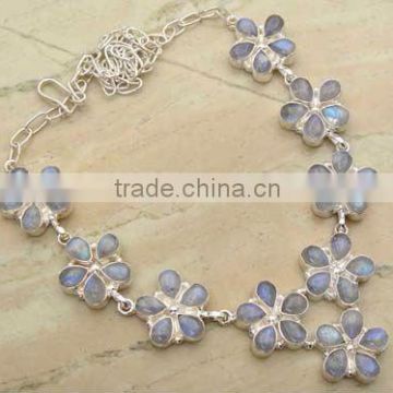 Beautiful ! Rainbow & .925 Sterling Silver Necklace Jewelry Wholesale Jewellery