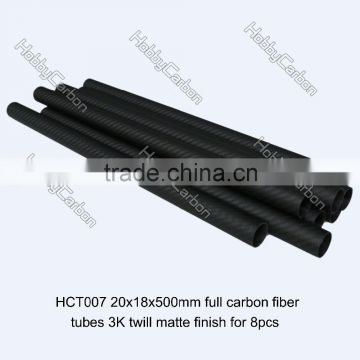 Multirotor / UAV 20*18*500mm 3k High Quality and Professional Pure Carbon Fiber Twill Matte Weave Round/Square Tube