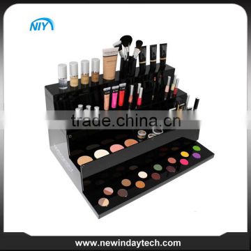 customized supermarket black acrylic lipstick cosmetic stand display rack