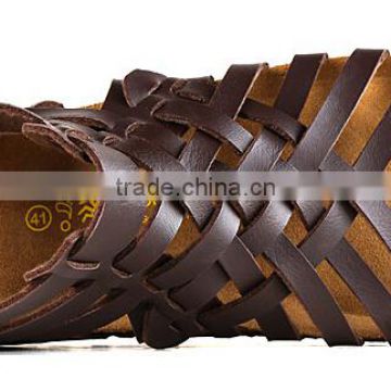 Fashion weave style cork shoes high upper cork sandal
