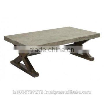 Concrete Coffee Table with Concrete Finish Top & Pine Base