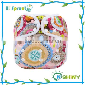 Reusable and washable baby nappy printed cloth diapers