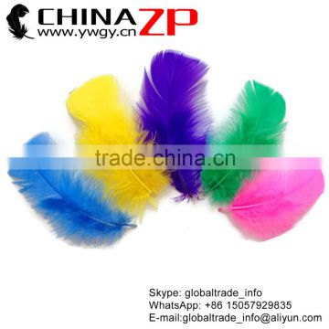 ZPDECOR Colored Factory Wholesale Bulk Dyed Bright Colors Turkey Flat T-Base Body Plumage Feathers for Parties Decorations