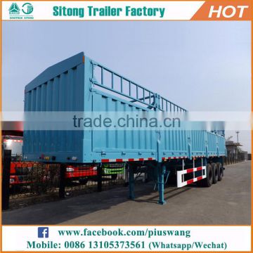 China Liangshan 3 axles 40 ton 60 ton poultry transport fence semi truck trailer