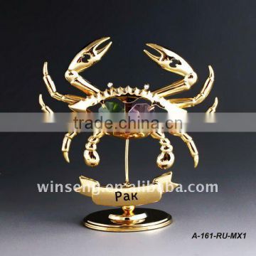 Hot sale 24K gold plated zodiac cancer decoration