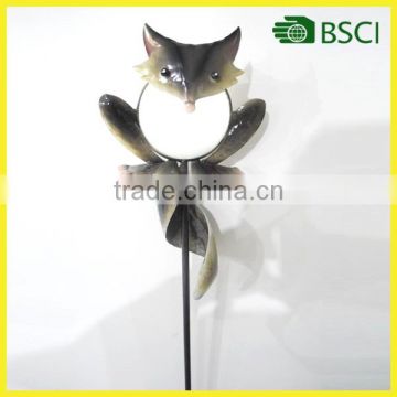 YS15382 China suppliersMetal led light fox stick solar powered decoration