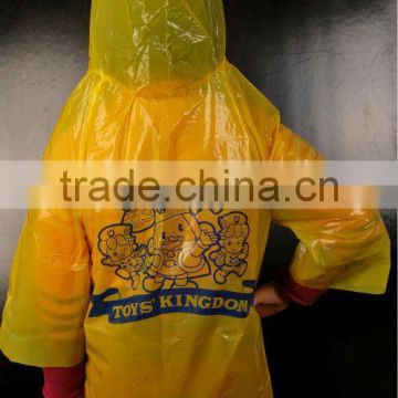 LDPE disposable raincoat for kids