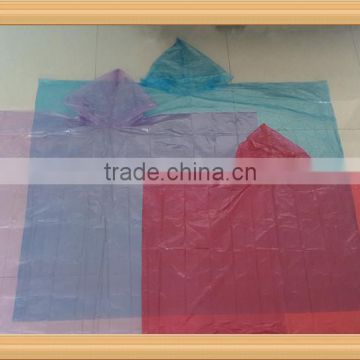 PE Disposable Different Colors Poncho for Promotion