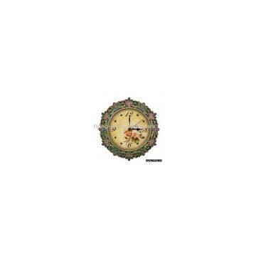 Wall Clock, Clock, Antique Polyresin Clock