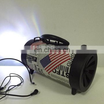 Portable Cylindrical LED Bluetooth Speaker With FM Radio