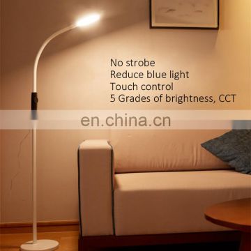 modern flexible arm floor lamp 5 brightness and color temperature  dimmable  floor light for hotel