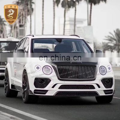 Car Auto Parts MS Style Front Bumper Lip Engine Hoods Suitable For Bentley Bentayga Body Kits In CF+FRP