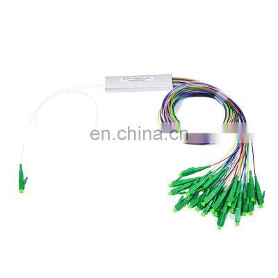 1x2 1x4 1x8 1 1x12 1x24 1x16 1x32 Steel tube bare Fiber optic PLC splitter with LC connector