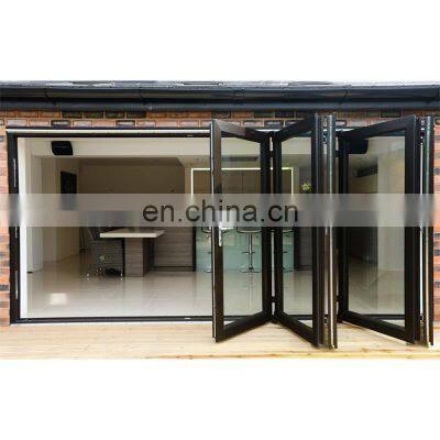 Fancy external aluminium frame double glazed tempered glass accordion door