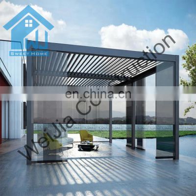Elegant customized square tube sunshade motorized aluminium terrace roof garden pergola
