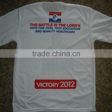 Bulk cheap election t shirt, white t-shirt for promotion custom election advertising campaign t-shirts