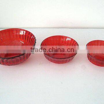color printed glass bowl