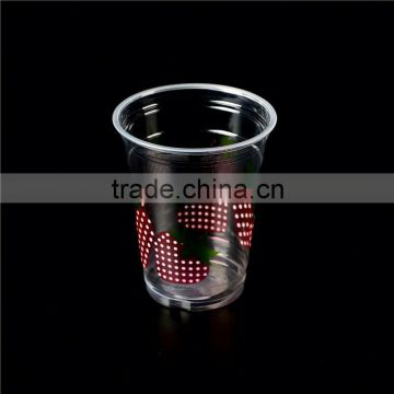 plastic frozen ice cup/500ml disposable logo plastic cup with dome lids/cartoon cup