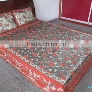 Middle East Rose Chenille Jacquard Three-piece Bed Sheet XNM-002