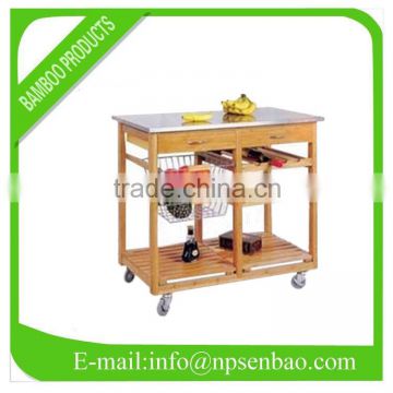 bamboo kitchen trolley