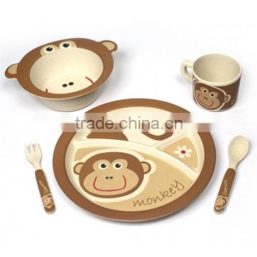 Eco-friendly kids dinnerware set-Monkey design
