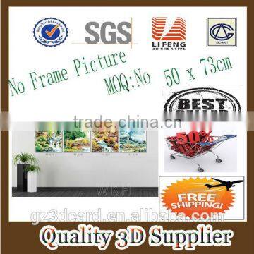 New Material PET 1.5mm No Frame Picture 2014 Nice Decoration 3d Pictures of Map with PVC Frame