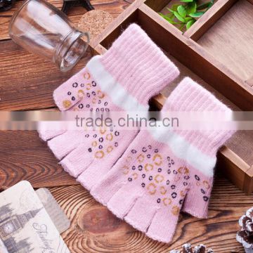 Printing Half Finger Gloves Tweed,Knitted Fingerless Gloves, Winter Warm Gloves, Boho Multi color Gloves,Thick Gloves