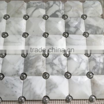 Mixed white wood marble mosaic for decorative