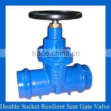 Ductile Iron BS5163 Resilient Seated Double socket gate valve