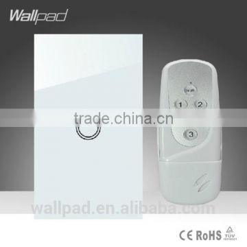 2015 Wallpad LED White Crystal Glass 110~250V US/Australia Standard 1 gang Electrical Digital Remote Control Touch Light Switch