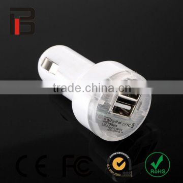 Manufacturer Dual usb travel charger 2.1A dual usb car charger