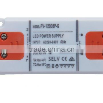 more light and thin design of dc 12v power supply 6w led driver