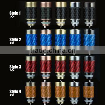 drip tips for Winter ! colorful wide bore carbon fiber drip tips in stock