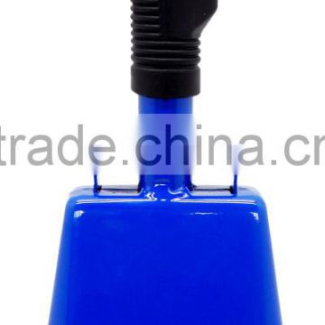 Metal hand bell in customized colors with rubber grip as noise maker