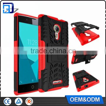 China Mobile Accessories TPU + PC Hard Back Cover Hybrid Case For Alcatel One Touch Flash 2 Armor Kickstand Case