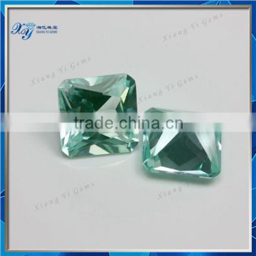 7x7mm inverted square 135# synthetic spinel chinese light green emerald semi precious stone price