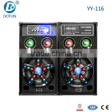 stage bluetooth ohm dj speakers with plastic and led light YY-116