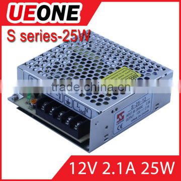 Hot sale 25w 12v 2.1a switching power supply of S-25-12