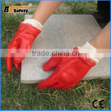 BSSAFETY Red pvc coated oil resistant safety gloves big hands glove
