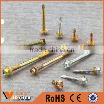 Self Drilling Screw ind. hex washer head with EPDM bonded heat painted screw