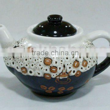Ceramic teapot coffee bean design